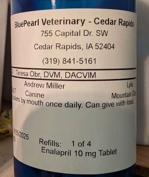 Blood pressure medicine for Lyla